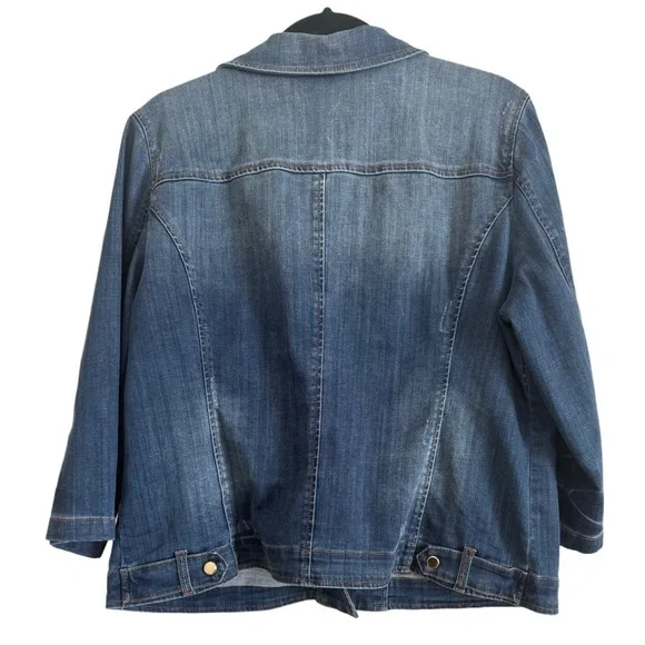Chico’s Modern Denim Moto Jacket Size 2 - Picture 5 of 10
